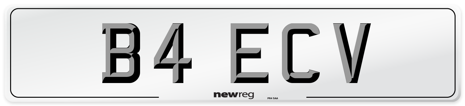 B4 ECV Number Plate from New Reg
